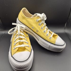 Converse Yellow Canvas Sneakers with White Accents